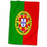 3D Rose Modern Portugal Flag Hand Towel, 15" x 22", Multicolor