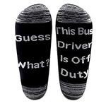 LEVLO Funny School Bus Driver Gift Guess What This Bus Driver Is Off Duty Cotton Socks Off Duty Socks (1 pair-mid calf-1)