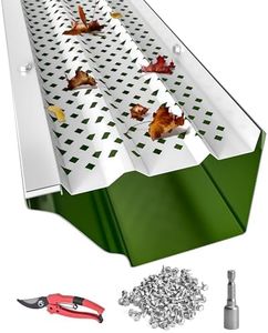 Gutter Guards 6 inch, White Painted Aluminum Leaf Filter Rain Gutter Covers with Screws Included, 64 PCS 216FT DIY Gutter Guards Protection for 5-inch and 6-inch Gutters, Fits Any Roof or Gutter Type
