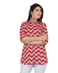 Gudwear Printed Button Down Style Regular Fit Shirt/Top For Women, Maroon