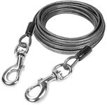 Mighty Paw Heavy Duty Dog Tie Out Cable - Come In 2 Thicknesses - Perfect For Large & Small Dog - Provides Off-Leash Feel With Total Control - Strong Braided Steel Cable For Durability - Weather Proof