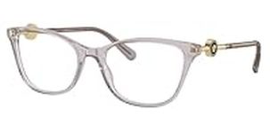 Versace VE3293-593 Eyeglass Frame TRANSPARENT GREY w/DEMO LENS 55mm, Transparent Grey, 55/18/140