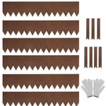 KOL Galvanized Steel Garden Lawn Edging - 40" L x 8" H (20FT Total Length) - 6-Pack Bronze Bendable Metal Landscape Edging Strips - Heavy Duty Hammer-in Border with 11 Clips - 20-Gauge