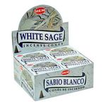 Hem White Sage Cones Incense - 4 Packs, 10 Cones per Pack by Incense