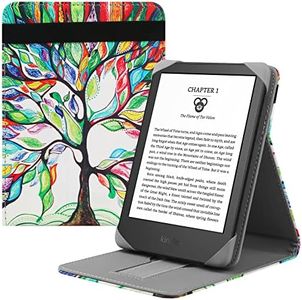 HoYiXi Étui Universel pour 6'' Kobo/Pocketbook/Tolino/Sony E-Book Reader 6'' Nouveau Kindle 2022 & 2019/Kobo Clara HD/Kobo Clara 2E/Kobo Nia/Pocketbook Basic 4/Touch Lux 5 Housse avec Support, Arbre
