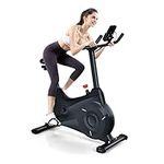 GYMAX Upright Exercise Bike, Magnetic Resistance Cycling Bike with Adjustable Seat, LCD Monitor and Phone Holder, Indoor Stationary Bike for Home Cardio Workout Bike Training