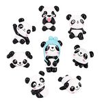 BHOOLU&GOOLU Resin Micro Landscape Cute Mini Panda - (8Pcs/Set, Multicolor)