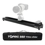 Accsoon Toprig 23.6"/60cm Motorized Camera Slider, 120° Panoramic Shooting Aluminum Alloy Slide Rail with Bluetooth Button or APP Control for Camera, DSLR, etc.