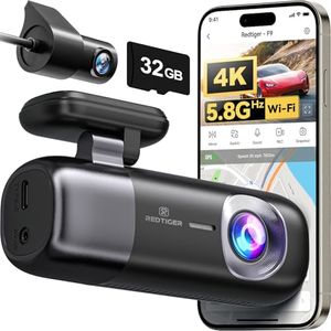 REDTIGER Dash CAM Coche 4K+1080P,Cámara Coche con WiFi 5.8G y GPS,Incluye 32GB(Soporta 256GB), Dashcam con Visión Nocturna, Modo Aparcamiento, Control por App,170° Gran Angular