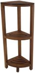 AquaTeak Patented Kai Corner 3 Shelf Corner Stand with Square Legs