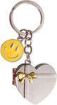 MGP FASHION Smiley Emoji With Silver Heart Shape Best Friend Mini Photo Frame Party Gift Keyring Friendship day