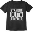 Straight Outta Timeout Toddler Shirt Funny Time Out for Kids Boys Girls T-Shirt 4T Black