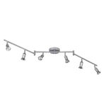 Globe Electric 59351 6-Light Foldable Track Lighting, Matte Silver, Foldable Track Lighting, 6 Bulb Kitchen Light, Track Light Heads, Track Lighting Kit, Ceiling Light Fixture, Track Ceiling Light