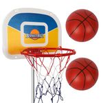 Trampoline Basketball Hoop, Basketball Hoop for Trampoline with Pump and 2 Mini Ball, Fit for Straight Pole (Red)