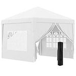 Outsunny 10'x10' Outdoor Pop Up Party Tent Gazebo Canopy with Carrying Bag (White)