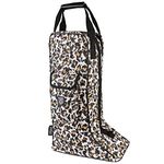 Harrison Howard Tall Boot Carry Bag Protect Rider Boots for Shows Competition Travel Durable Boot Bag Classic Leopard