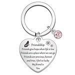 QMVMV Best Friend Friendship Keyring Gifts for Women Girls Birthday Christmas Graduation Long Distance Present Keychain