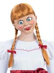 Smiffys Annabelle Long Plaited Auburn Wig with Ribbons, Adult, Officially Licensed Annabelle Doll, Ideal for Completing Detailed Halloween and Fancy Dress Outfits