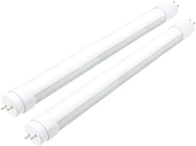WYZM 2PCS F15T8 LED Tube Light,120V,7W,18" Length,5000K Daylight White,Rotatable End Caps,Frosted Cover,18 Inch Tube Light, F15T8 LED Replacement for Bulb.