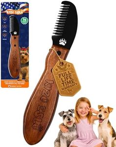 Stripping Knife for Dogs – Gentle Hand Stripping & Carding Knife for Terriers & Double-Coated Breeds, Solid Sapele Hardwood & Black Oxide Stainless Steel,Easy to Clean,Dog Grooming Tool(Right-Handed)