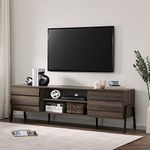 WAMPAT TV Stand Mid Century Modern TV Console Table for TVs up to 75" Flat Screen, Wood Media Stand with Storage Cabinets for Living Room Bedroom, Espresso, 70 Inch