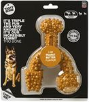 TastyBone TrioBone Nylon Dog Chew Toy for Large Dogs (Peanut Butter) - Indestructible for Aggressive Chewers, Everlasting Flavour, Strong Healthy Teeth, Made in the UK