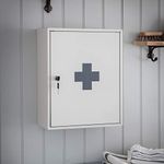 CKB LTD Medicine First Aid Medical Wall Mounted Cabinet Cupboard Locker with 3 Shelves & Lockable - Includes 2 Keys - Crafted in Powder Coated Steel H45 x W36 x D16cm