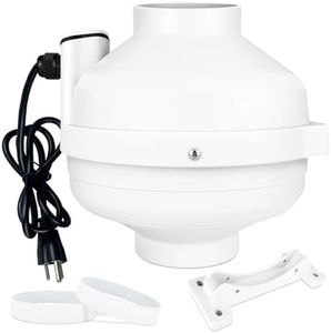 MIDCVFRUN 4 inch Radon Fan, 2 speed 260/188CFM Radon Mitigation System Quickly Mitigate Radon Quiet and Energy Efficient IP67 Waterproof Indoor Outdoor Installation