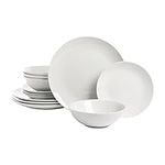 10 Strawberry Street Simply Coupe Dinnerware Set, White, Service for 4 (12 Piece)