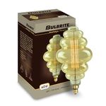 Bulbrite Nostalgic Collection Grand Nostalgics, 60 Watt, Incandescent, Dimmable, Beehive, E26 Standard Base, 2200K (Amber Light) Oversized Light Bulb, Antique, (Pack of 1), Warm White, (137601)