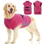 MIGOHI Dog Anxiety Relief Coat,Comfort Anxiety Vest for Dogs,Adjustable Dog Anxiety Calming Wrap for Fireworks,Thunderstorm,Travel,Separation,Anxiety Jacket for Medium Dogs,L,Rosered