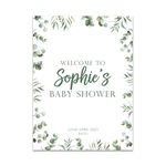 Eucalyptus personalised baby shower sign | welcome baby party sign | decor sign | baby shower party print | poster to welcome A4 or A3 (A4 Print only)