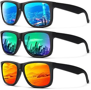 Mens Sunglasses Polarized, Vintage Sunglasses for Men Women UV Protection Mirrored Lens for Outdoor Fishing Driving (Ice Blue/Green/Orange)