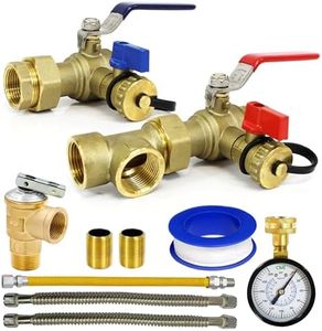 CMI Inc - 3/4 Inch IPS Female Threaded Complete Tankless Water Heater Valve Kit with Pressure Relief Valve Water and Gas Connectors – For Rheem, Rinnai, Takagi– Efficient Installation & Maintenance