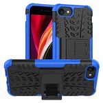 ALDHOFA iPhone 8 case,iPhone SE 2020 Case,iPhone SE3 Case,Heavy Duty Shock Proof Protective Phone Case,Dual Layer Hybrid Cover with Kickstand for iPhone 8/SE 2020/SE3-Blue