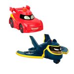 Fisher-Price DC Batwheels Light-Up 1:55 Scale Toy Cars 2-Pack, Redbird and Batwing, Preschool Pretend Play Ages 3+ Years