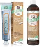 Dr Ginger's Fluoride Free Coconut Oil Pulling Toothpaste and Mouthwash Bundle, Coconut Mint