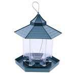 TabEnter Garden Bird Feeder Gazebo Style Hanging Hummer Feeder Outdoor Wild Bird Seed Station with 6 Feeder Ports