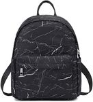 Marble Mini Backpack Women Girls, Small Backpack Purse for Adults Teens Kids School Travel (Black)