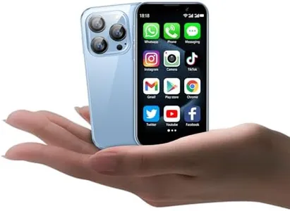 soyes Mini Phone World's Smallest 3.0" HD Touch Screen Mini Smartphone Unlocked Android Compact Mobile Phone for Kids &Students Cell Phone wih Quad-Core Dual SLM Face lD2GB+16GB Blue