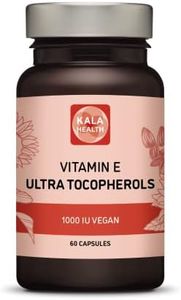 Kala Health Vitamin E 1000 IU Ultra Tocopherol 450mg Vitamin E Vegan – all 4 Tocopherols - Alpha Tocopherol + Beta Tocopherol + Gamma Tocopherol + Delta Tocopherol– Unique d Alpha Tocopherol Vitamin E