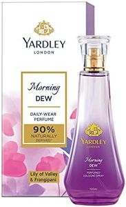 Yardley London Morning Dew Perfume Spray| Fresh Floral Scent| 90% Naturally Derived| Lilly Of Valley & Frangipani| Perfume For Women| 100Ml