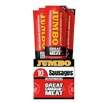 Hot Jumbo Smoked Sausages Locally Made & Hardwood Smoked, 10 x 72g Caddy of Meat Snacks by Great Canadian Meat, Gluten Free, High In Protein Meat Sticks, Sausage Pepperoni Sticks For Carnivores. MRE Perfect For Camping & Road Trips