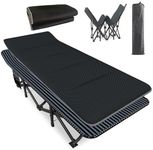 ATORPOK Oversized Camping Cot for Adults with Cushion Comfortable, Extra Wide 31.5'' Folding Bed for Sleeping, Lightweight Folding Bed with Carry Bag Supports 500 lbs
