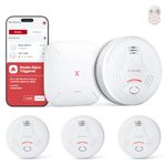 X-Sense Smart Smoke Alarm with SBS50 Base Station for Home with Magnetic Mount, Wireless Interlinked Fire Alarm, 10-Year Life and Replaceable Battery, App Function, SD11-MR31