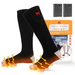 Heated Socks, MUTOUHE Electric Heated Socks for Men Women, Winter Warm Socks for Outdoor Sports - Camping, Hiking, Fishing, Cycling, Walking, Hunting, Motorcycling, Skating and Skiing (Black, L)