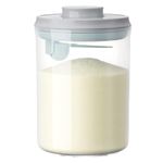 1000ML Baby Milk Powder Dispenser, One Touch Milk Powder Storage Container, Milk Powder Container with Airtight Lid and Spoon for Formula, Coffee, Cereal, Flour (White)