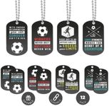 Inkstone Soccer Dogtag Necklaces | Motivational "Winners Never Quit, Quitters Never Win" | (12 Pack) | Encouraging Gift for Students, Teams, Players