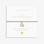 Joma Jewellery A Little Gold BIRTHDAY GIRL Bracelet | 17.5cm Stretch Adjustable Wrist Stacking Bracelet