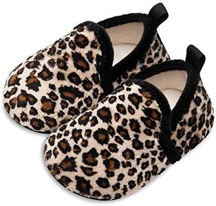 L-RUN Slipper for Infant Boys/Girls Fuzzy House Slippers Leopard 3.5-4.5 Infant=EU20-21